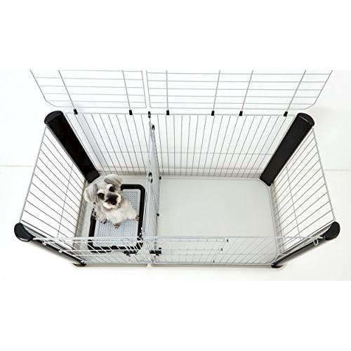 アドメイト (ADD. MATE) イヌ用 ヴィラフォートサークル ブラック&シルバー レギュラー レギュラー ブラック&シルバー 幅×奥行×高さ