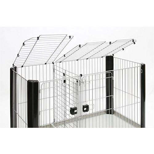 アドメイト (ADD. MATE) イヌ用 ヴィラフォートサークル ブラック&シルバー レギュラー レギュラー ブラック&シルバー 幅×奥行×高さ