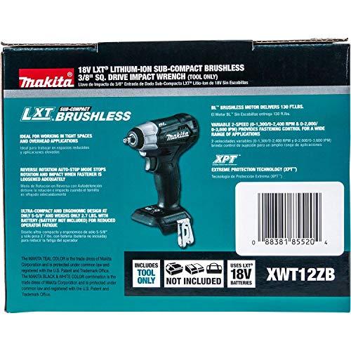 インパクトレンチ マキタ ブラシレスモーター 18V 充電式 MAKITA XWT12Z 青 純正品 本体のみ 軽量タイプ｜gronlinestore｜10