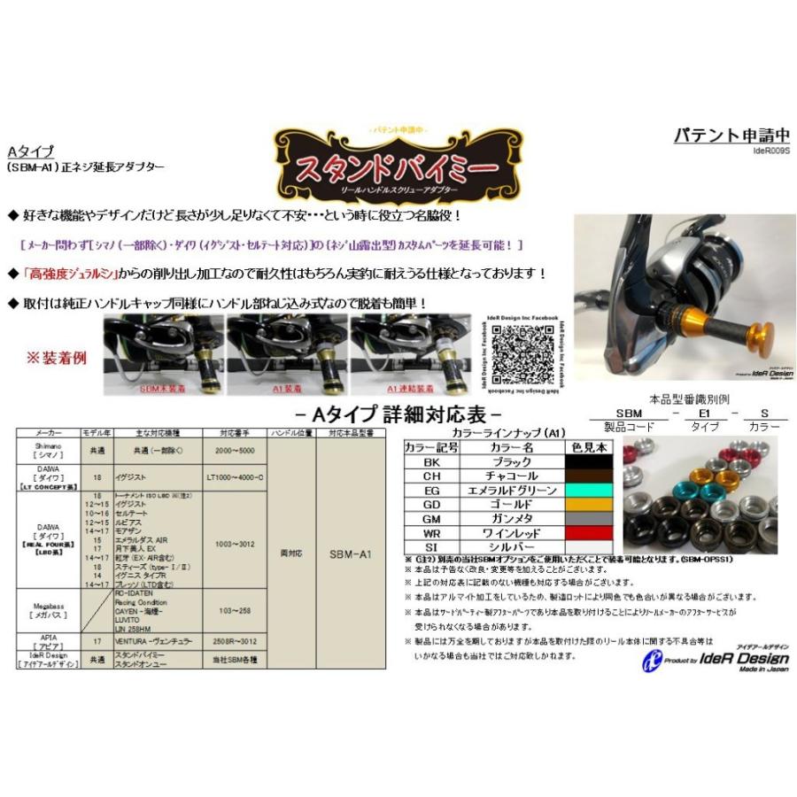 アイデアールデザイン スタンドバイミー Sbm A1 延長用 シマノ ダイワ共通タイプ メール便可 Ider Design Reel Handle Screw Adapter Sbm A1 中村志郎商店 通販 Yahoo ショッピング