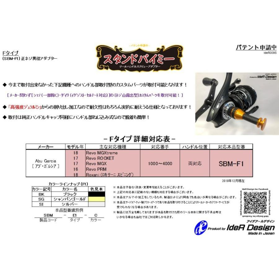 アイデアールデザイン スタンドバイミー アブガルシア レボ ロキサーニ用 Sbm F1 メール便可 Ider Design Reel Handle Screw Adapter Sbm F1 中村志郎商店 通販 Yahoo ショッピング