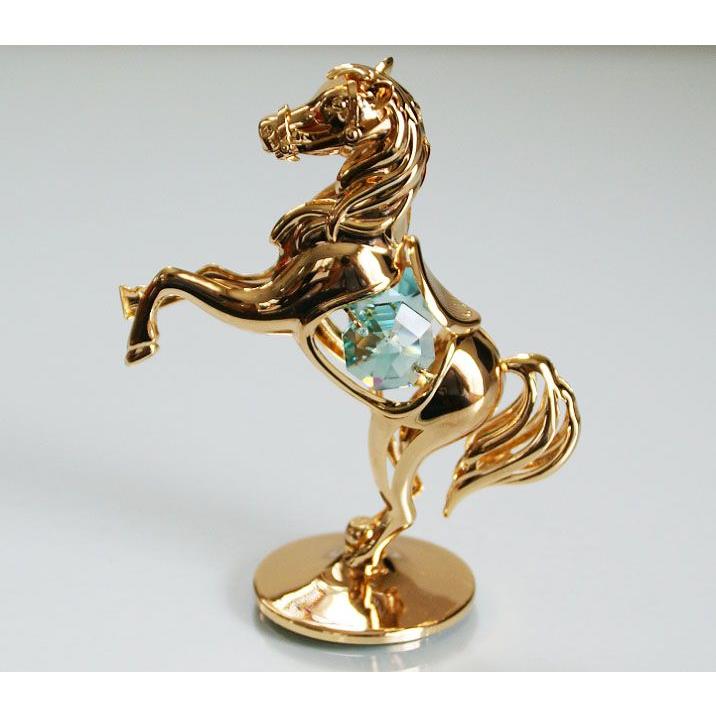 ポニー スワロフスキークリスタル インテリア置物 ホース 馬 ゴールド（金色）オブジェ 飾り gld01576グルーヴプラン Yahoo