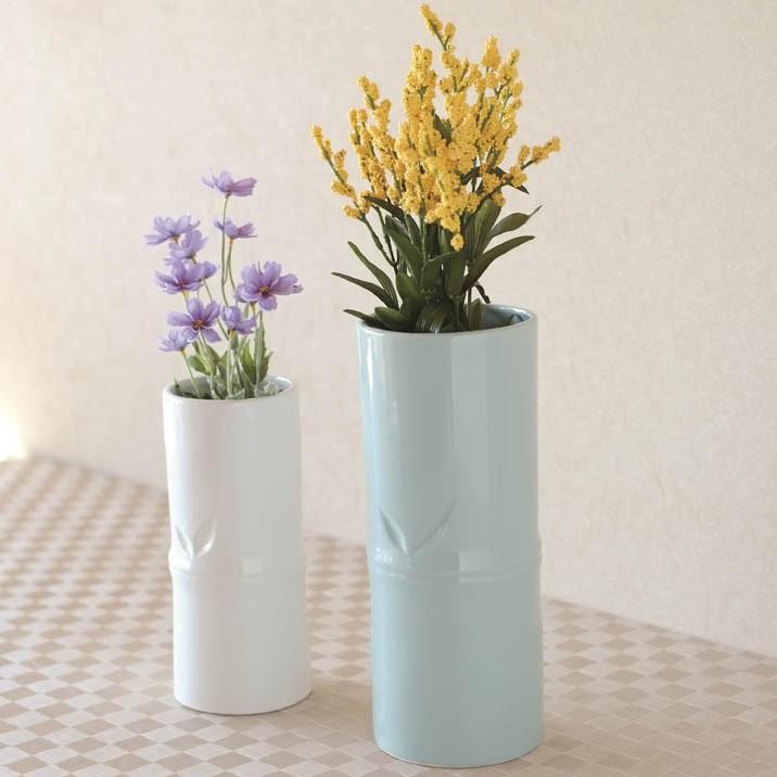 陶器フラワーベース 竹モチーフ ホワイト 白 大 花瓶 花器 バンブー シンプル インテリア ガーデニング雑貨 Ke019awh グルーヴプラン Yahoo 店 通販 Yahoo ショッピング