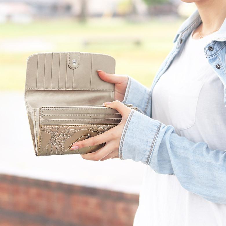 長財布 財布 レディース 牛革 本革 レザー カメリア ロング 長財布 財布 レディース 牛革 本革 レザー カメリア ロング