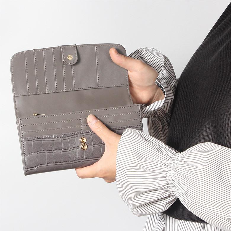 長財布 財布 レディース クロコ クロコダイル 型押し ロング 長財布 財布 レディース クロコ クロコダイル 型押し ロング