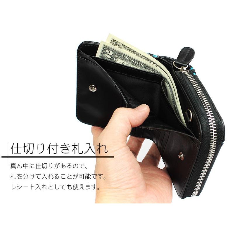 財布 メンズ 二つ折り ブランド ファスナー 薄型 中学 男子 プレゼント wallet｜groover-grand｜13