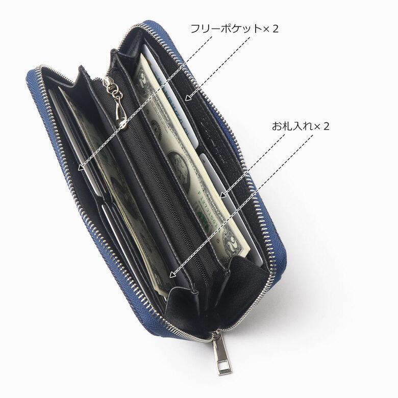 長財布 財布 メンズ サイフ さいふ 小銭入れ スタッズ ファスナー pu