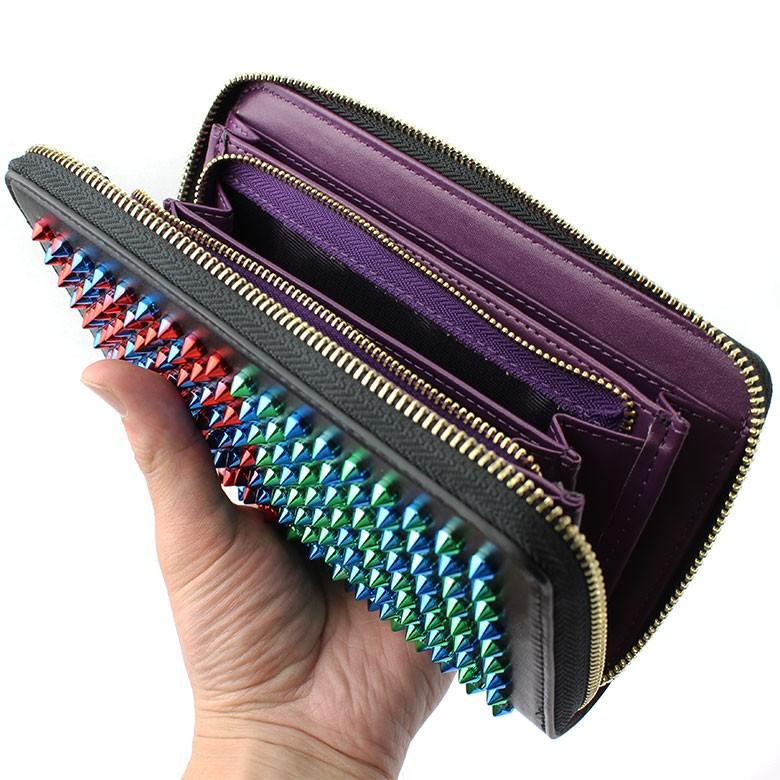 財布 メンズ スタッズ 長財布 ロングウォレット L字ファスナー 鋲 黒 レッド 赤 収納 個性的 Dl 3005 お財布専門店ジージー 通販 Yahoo ショッピング