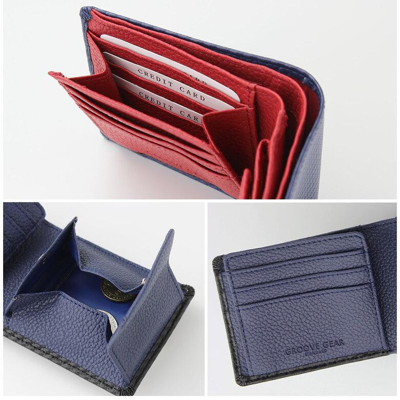 財布 メンズ 二つ折り財布 カーボンレザー レザー シルバー ブラック ネイビー 人気 かっこいい おしゃれ デザイン Ggs 1006 お財布専門店ジージー 通販 Yahoo ショッピング