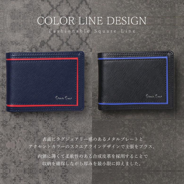 財布 メンズ 二つ折り財布 レザー サフィアーノレザー