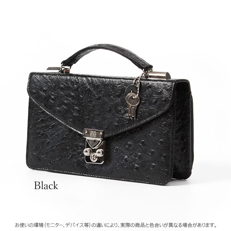 セカンドバッグ メンズ オーストリッチ 長財布 財布 レザー 革 セカンドバッグ メンズ オーストリッチ 長財布 財布 レザー 革