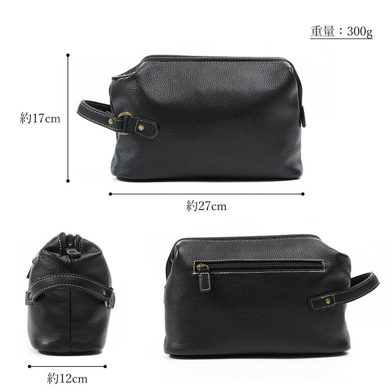 セカンドバッグ ダレスバッグ メンズ エンボス加工 持ち手 レザー 革
