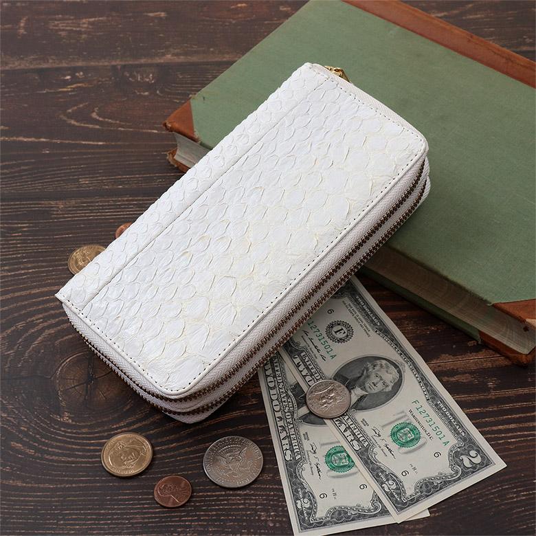 長財布 メンズ パイソンレザー 蛇 財布 蛇柄 ヘビ柄 ヘビ 革 蛇