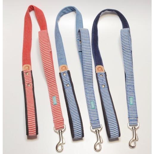 大型犬 リード サイドグリップ  【  デニムとヒッコリー  】 安心 安全 ダブルナスカン ダブルリード オプション |  | 02