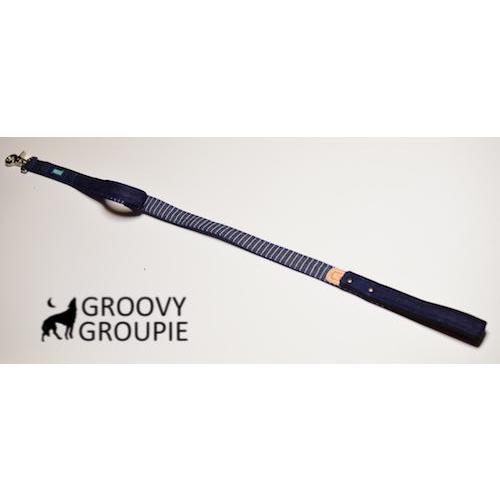 大型犬 リード サイドグリップ  【  濃紺ヒッコリー とデニム 】 安心 安全 ダブルナスカン ダブルリード オプション |  | 03