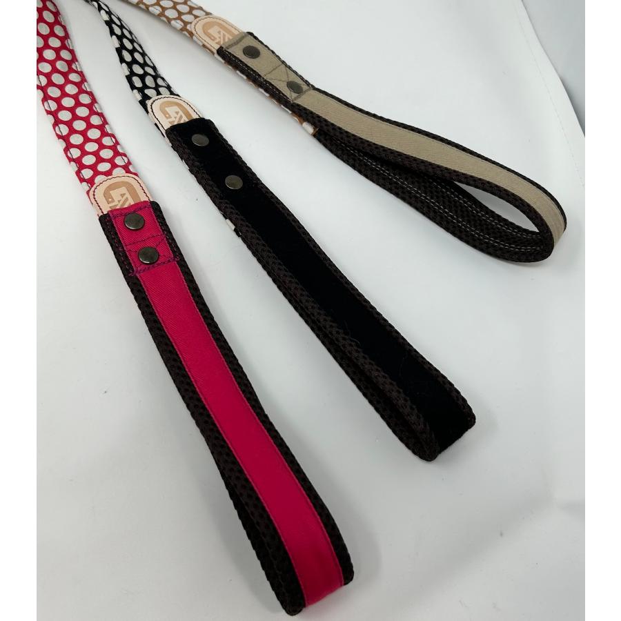 大型犬 リード サイドグリップ  【  カラフル水玉 とツイル 】 安心 安全 ダブルナスカン ダブルリード オプション |  | 02