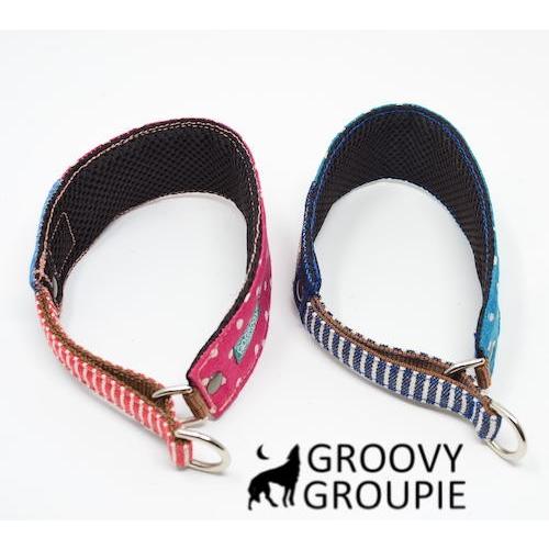 ハーフチョーク 超小型犬 SS XS 幅広 首輪 に変更可能 【 水玉 ドット