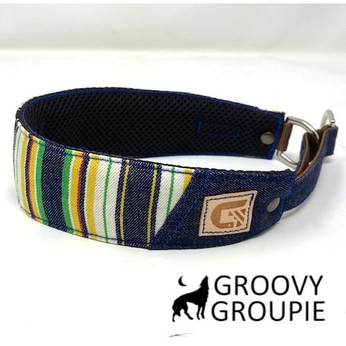 ハーフチョーク 大型犬用 ゴールデンレトリーバー ラブラドールにぴったり マルチストライプ デニム Ch25l Groovygroupie With Dog 通販 Yahoo ショッピング