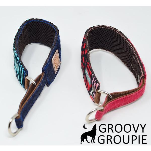 ハーフチョーク 中型犬 M 幅広 首輪 に変更可能 【 モダン2 ＆ デニム