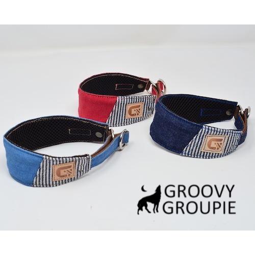 ハーフチョーク 小型犬 S 幅広 首輪 に変更可能 【 岡山デニム