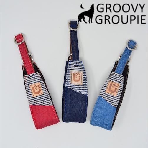 ハーフチョーク 小型犬 S 幅広 首輪 に変更可能 【 岡山デニム