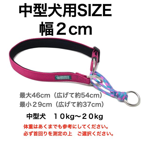 ハーフチョーク 中型犬【Mサイズ】ネオプレン クッション 付きで