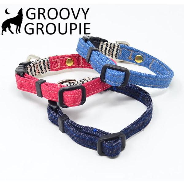 首輪 超小型犬 やわらか【 XXS15cm から 1キロ以下 対応 】 デニムと
