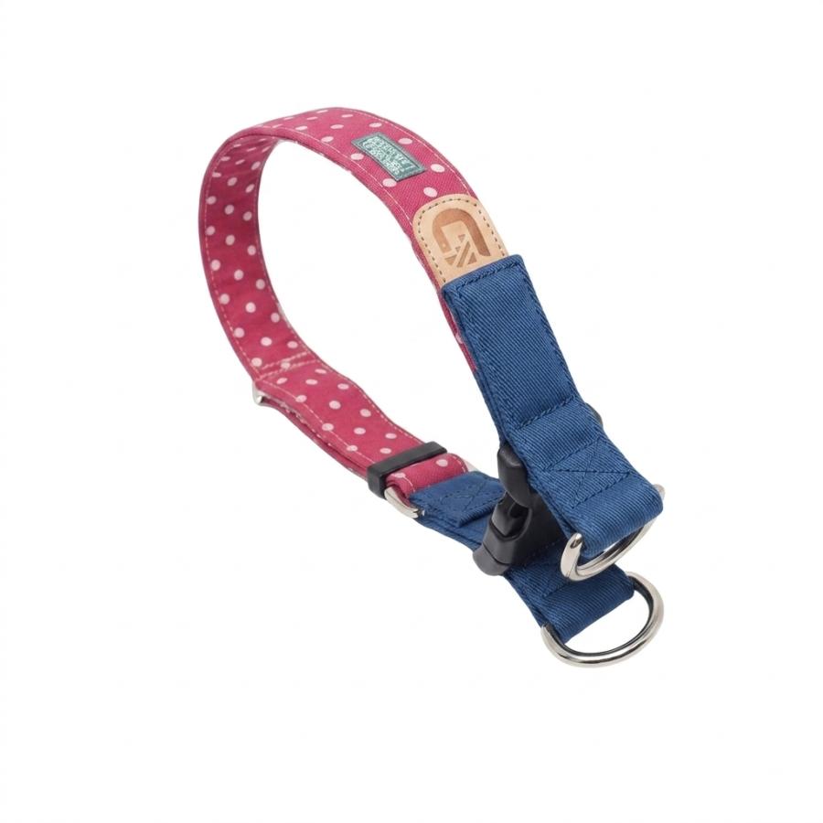 首輪 大型犬 Lサイズ ダブルDカン ダブルリング 【 水玉 ドット ツイル