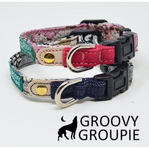 超小型犬用 首輪 クラシカル花柄 デニム レザー Ssサイズ Dc65ss Groovygroupie With Dog 通販 Yahoo ショッピング