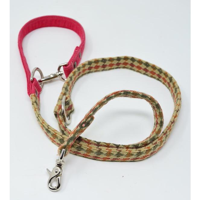 犬用リード 【 アクリルdiamond デニム 】 3way長さ調節 カフェリード