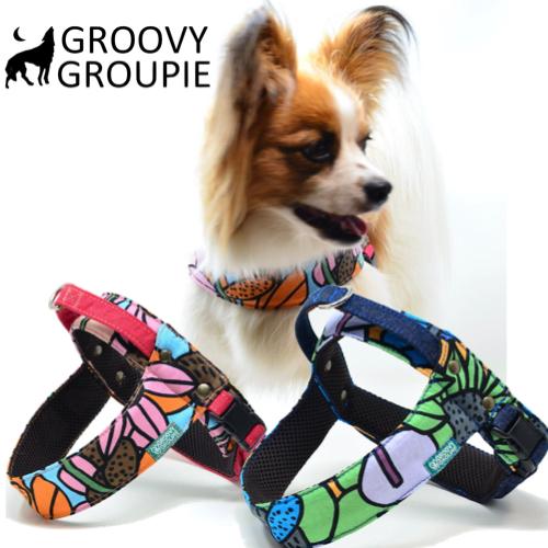 中型犬用ハーネス 南国の庭 デニム クイックハーネス 胴輪 ワンタッチで装着簡単 裏地クッションで優しい 日本製 H33m Groovygroupie With Dog 通販 Yahoo ショッピング