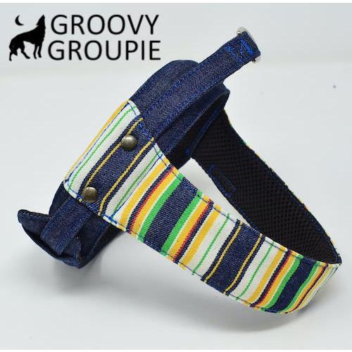 マルチストライプ&インディゴデニム クイックハーネス【小型犬用S