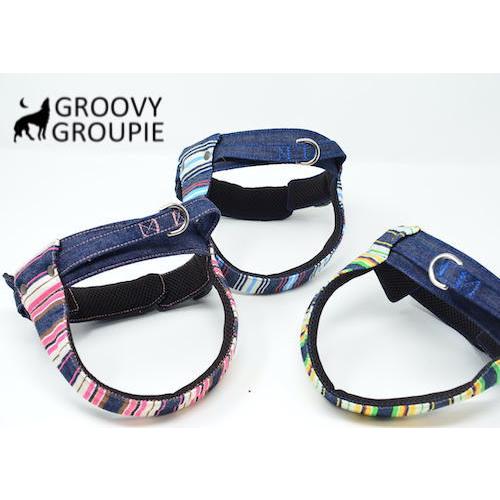 マルチストライプ&インディゴデニム クイックハーネス【小型犬用S