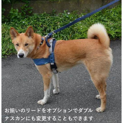 【大型犬用Lサイズ】デニム＆ヒッコリー　クイックハーネス　柔らかクッション付き　セミオーダーでピッタリサイズ｜groovygroupie｜14