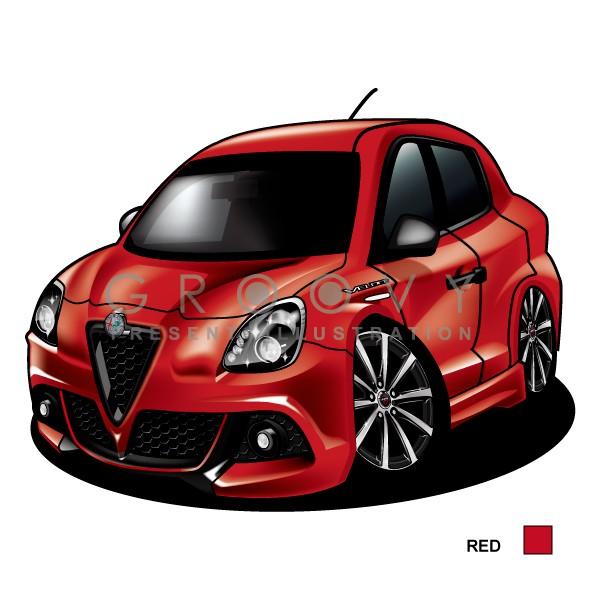 車好き プレゼント アルファロメオ ジュリエッタ スーパーパックスポーツ 車 イラスト A4版高級フレーム グルービー alfaromeo アート パーツ｜groovys｜02