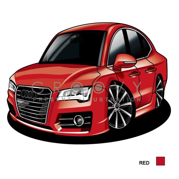 アウディ 車イラスト 版高級フレーム グルービー Audi Audi ステッカーも追加ok Aud 車イラストの専門店 Groovy 通販 Yahoo ショッピング