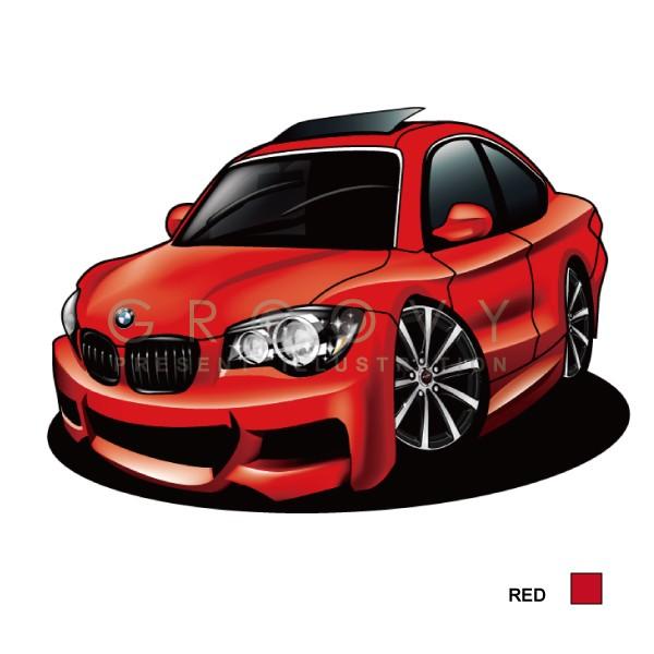 車好き プレゼント BMW 1シリーズ クーペ 車 イラスト A4版フレーム