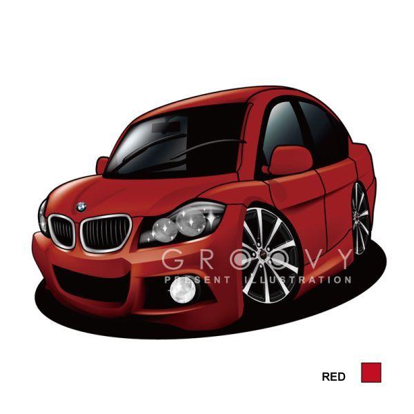 車好き プレゼント BMW 3シリーズ E90 車 イラスト A4版フレーム