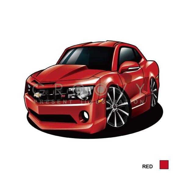 車好き プレゼント シボレー カマロ 車 イラスト A4版 グルービー