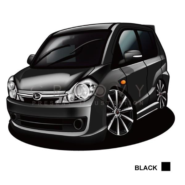車好き プレゼント ダイハツ ミラカスタム 車 イラスト A4版フレーム