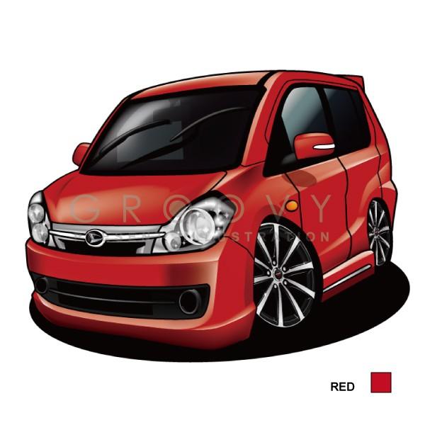 車好き プレゼント ダイハツ ミラカスタム 車 イラスト A4版フレーム