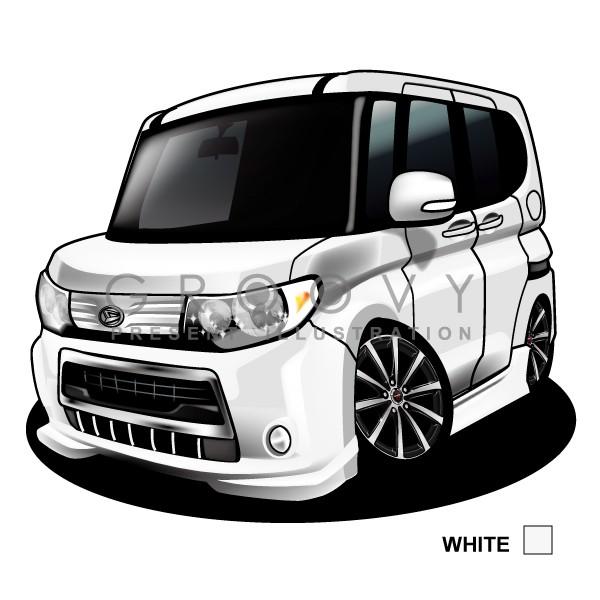 車好き プレゼント ダイハツ タント カスタム L375-385 車 イラスト A4