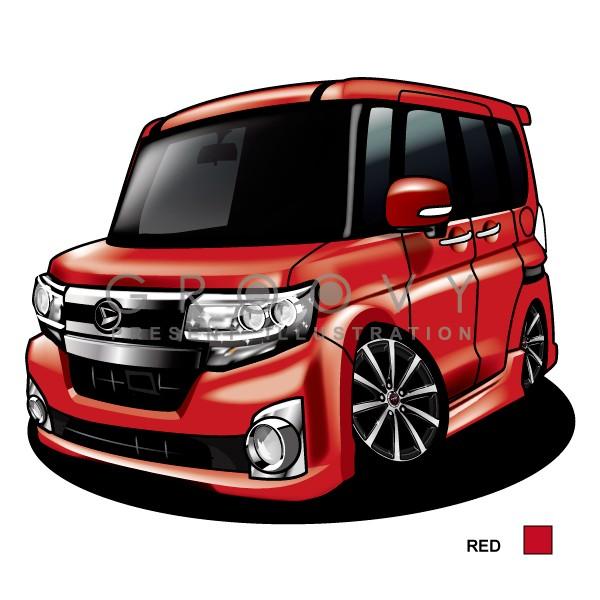 車好き プレゼント ダイハツ タント カスタム LA600S ver2 車 イラスト