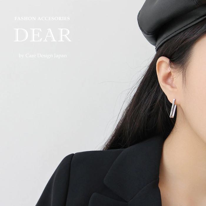 最新 人気 ピアス シルバー ゴールド 韓国 シンプル 長方形 プレゼント