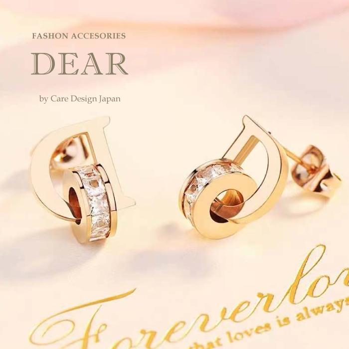 Dear ピアス 人気 イニシャルD アルファベット ゴールド 韓国 