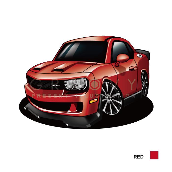 車好き プレゼント ダッジ チャレンジャー 2019ver2 車 イラスト DODGE