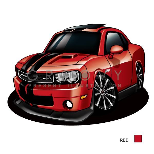 車好き プレゼント ダッジ チャレンジャー LINE有り 車 イラスト DODGE