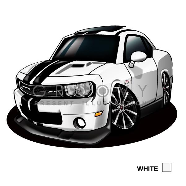車好き プレゼント ダッジ チャレンジャー LINE有り 車 イラスト DODGE