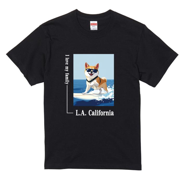 愛犬 名入れ Tシャツ 犬 柴犬 レッド 選べる デザイン 西海岸 プリント