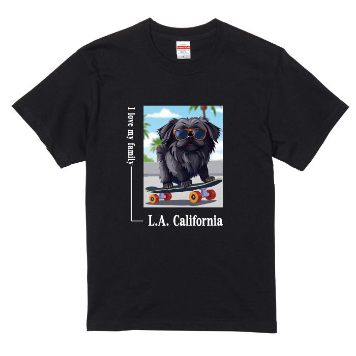 愛犬 名入れ Tシャツ 犬 ペキニーズ ブラック 選べる デザイン 西海岸